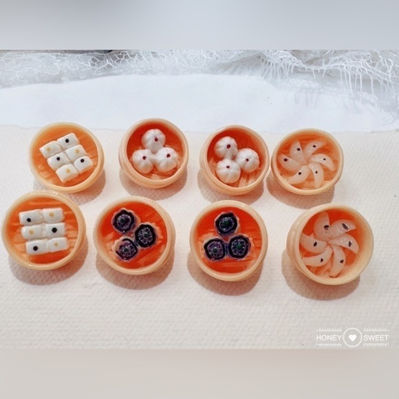 steamed buns / steamed dumplings/ /bao/ /shumai earrings 包子/馒头/小笼包/烧卖/food theme - Picture 3 of 5